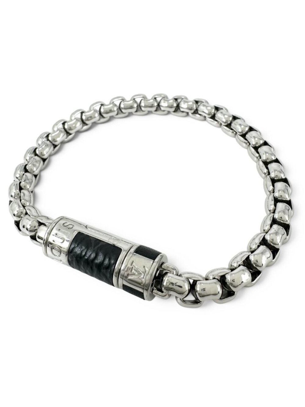 Louis Vuitton Bracelet Chain Monogram Eclipse Silver